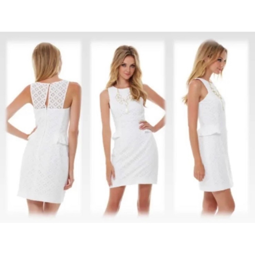 238.00 NWT LILLY PULITZER ABBY DRESS RESORT WHITE XO LACE GORGEOUS